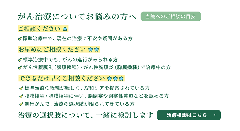 がん治療についてお悩みの方へ
